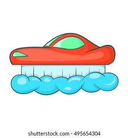 Flying machine icon. Cartoon illustration of machine vector icon for web design