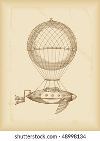 Flying Machine Sketch- Sepia