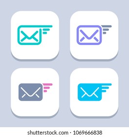Flying Mail - Neon & LED Icons. A professional, pixel-aligned icon.