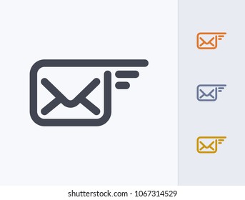 Flying Mail - Outline Icons. A professional, pixel-aligned icon.