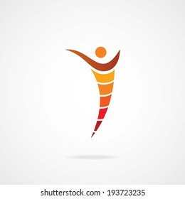  Flying Man abstract icon. eps-10.