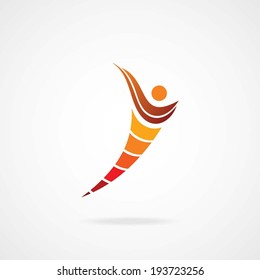  Flying Man abstract icon. eps-10.