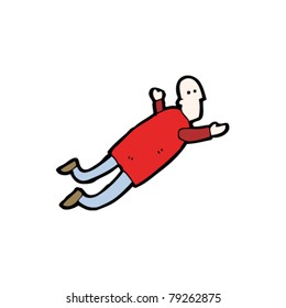 caricatura de un hombre volador
