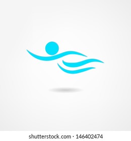 Flying man icon
