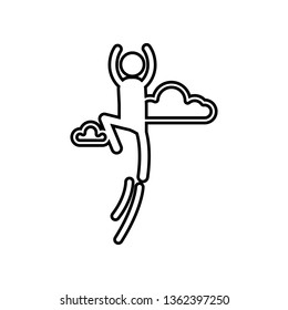 flying man icon. Element of hero for mobile concept and web apps icon. Outline, thin line icon for website design and development, app development