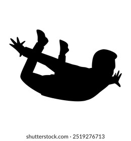 Flying man silhouette. Vector image.