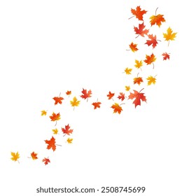 Feuilles d'érable volantes. Feuilles d'automne. Arrière-plan avec des feuilles tombantes. Superposition d'automne à plat. Pour la bannière, affiche, arrière-plan, décor sur le thème de la saison automnale.
