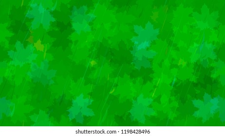Flying maple leaves, raindrops. Autumn pattern. The idea of design of tiles, wallpaper, packaging, textiles, background.