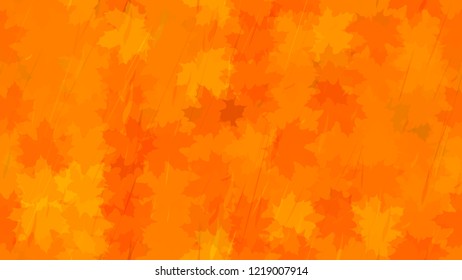 Flying maple leaves, raindrops. Autumn background. The idea of design of tiles, wallpaper, packaging, textiles, background.