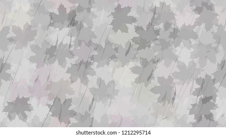 Flying maple leaves, spray of rain. Autumn background. The idea of design of tiles, wallpaper, packaging, textiles, background.