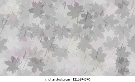 Flying maple leaves, spray of rain. Autumn pattern. The idea of design of tiles, wallpaper, packaging, textiles, background.