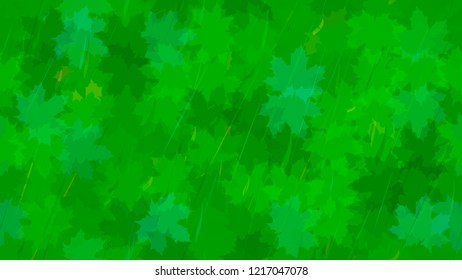 Flying maple leaves, spray of rain. Autumn pattern. The idea of design of tiles, wallpaper, packaging, textiles, background.