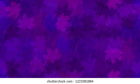 Flying maple leaves, spray of rain. Autumn pattern. The idea of design of tiles, wallpaper, packaging, textiles, background.