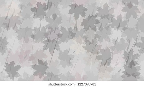 Flying maple leaves, spray of rain. Autumn background. The idea of design of tiles, wallpaper, packaging, textiles, background.