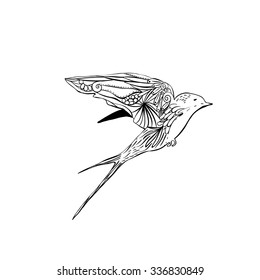 Flying martlet, monochrome