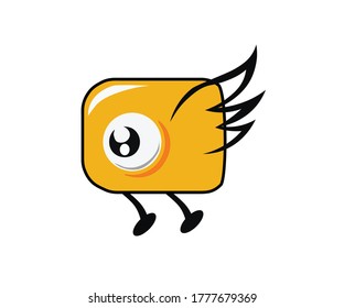 flying message vector design template.