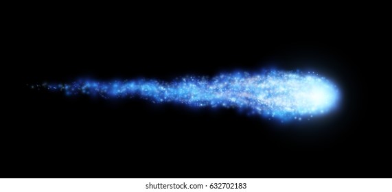 Flying meteor, cosmic object Vector illustration