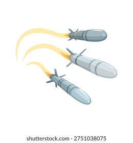 Flying Missile Rocket Weapon Illustration Vector