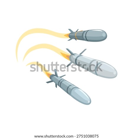 Flying Missile Rocket Weapon Illustration Vector