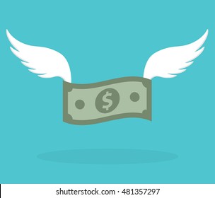 Flying Money Bill With Wings Icon