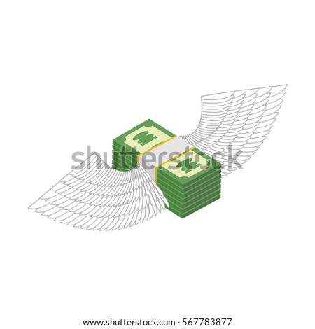 Flying Money Cash Wings Financial Income Stock Vector Royalty Free - flying money cash with wings financial income and coming bank bird dollar return vector