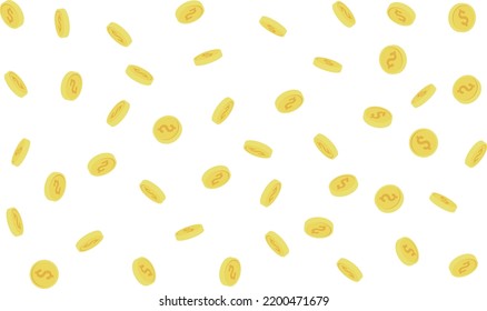 flying money dollar coin vector illustration. american dollar falling set. falling cash isolated on white background. suitable for finance and business