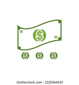 Flying Money Icon And Symbol Vector Template