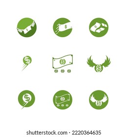 Flying Money Icon And Symbol Vector Template