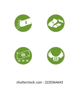 Flying Money Icon And Symbol Vector Template