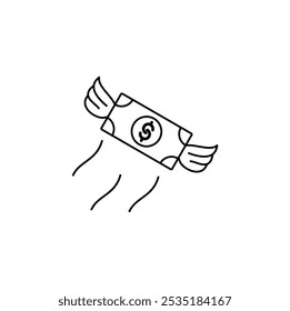 Icono de dinero volador. Diseño de Ilustración vectorial. Eps 10.