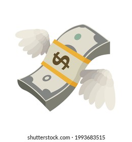 Flying Money With Wings Vector Emoji