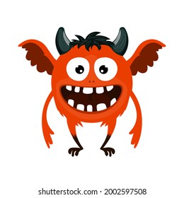 Flying monster cartoon,cartoon vector,alien monster illustration,isolated cartoon on white background.