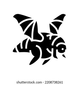 flying monster glyph icon vector. flying monster sign. isolated symbol illustration