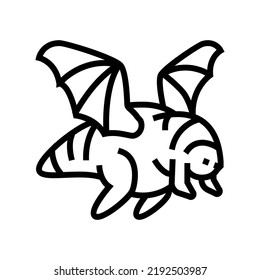 flying monster line icon vector. flying monster sign. isolated contour symbol black illustration