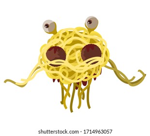 flying monster spaghetti creature with eyes
