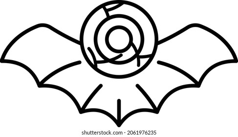 Flying Monsters Vector Line Icon Design, Halloween costume Symbol, Holiday Celebrations Sign, Saints Eve festivals Stock illustration, One Eyed Monster with Bat Wings Concept