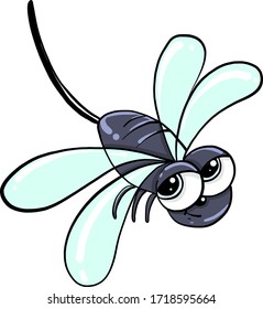 Mosquito volador, ilustración, vector sobre fondo blanco
