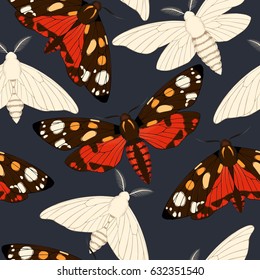 Flying moths seamless