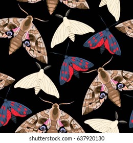 Flying moths seamless