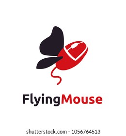 Flying Mouse Computer Internet logo design inspiration
