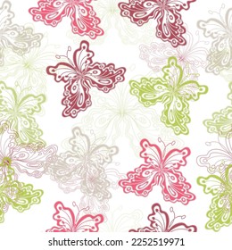 flying multicolored butterflies. Design for use covers, fabric, textile, background and others.