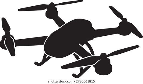 Flying multicopter vector, remote controlled aircraft, technology for filming, drone camera equipment.