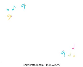 Flying Music Notes Chaos Vector Confetti. Nice Poster Background Elements with Music Symbols. Vector Border, Melody Trail, Dancing Party Night or Concert Notes. Modern Funky Sheets Chaos Texture.
