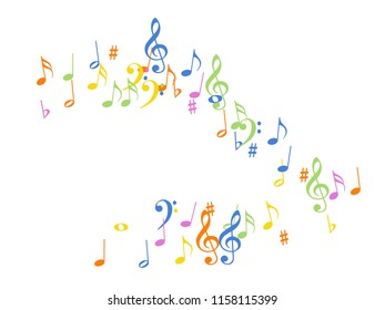 Set Colorful Musical Notes Illustration Vector Stock Vector (Royalty ...