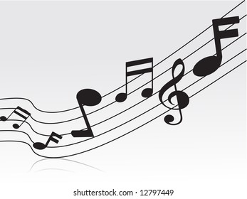 flying musical notes vector illustration