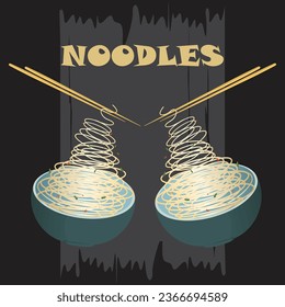 flying noodles effect. vector illustration. 