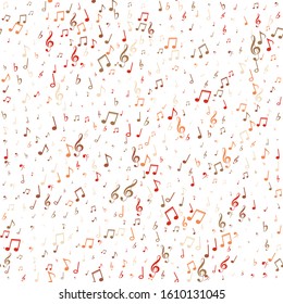 Flying notes musical background. Classic music pattern design. Abstract dance poster vector illustration
