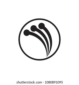 flying object in circle design logo 