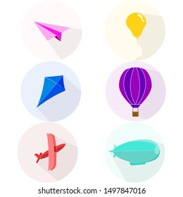 flying objects in the air. flat illustration of a flying object in the air - vector icon. symbol of objects in the air