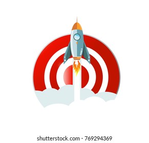 flying off the target concept illustration design over a white background